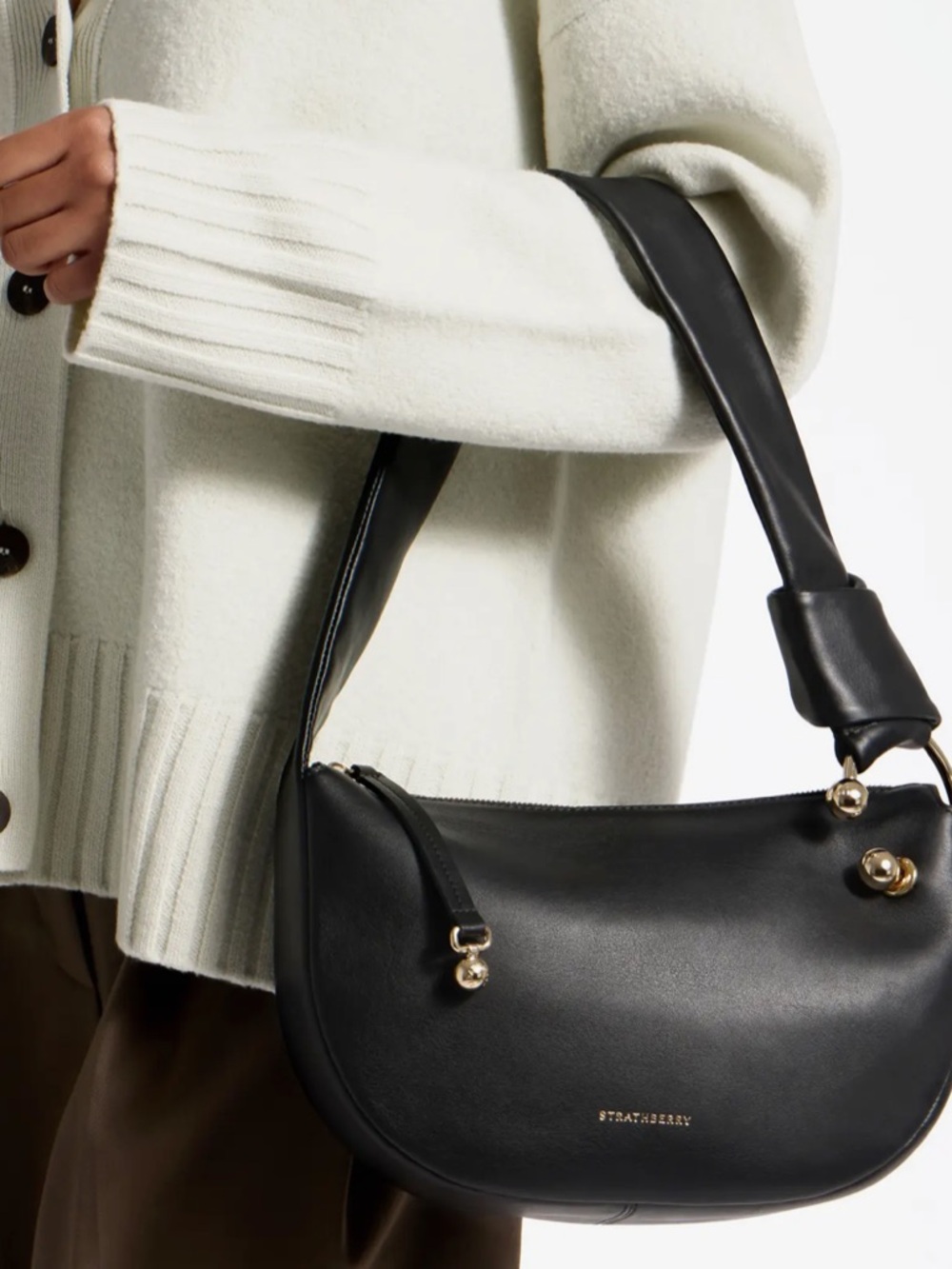 Strathberry Mini Halo Leather Shoulder Bag